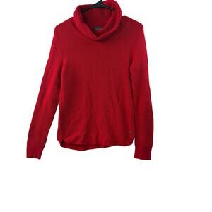 LRL Ralph Lauren Red Ribbed Cowl Neck Cotton Sweater – Size M
